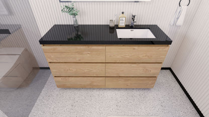Stanley 60" Freestanding Bathroom Vanity with Reinforced Acrylic Integrated Sink Top