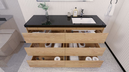 Stanley 60" Freestanding Bathroom Vanity with Reinforced Acrylic Integrated Sink Top