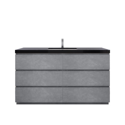Stanley 60" Freestanding Bathroom Vanity with Reinforced Acrylic Integrated Sink Top