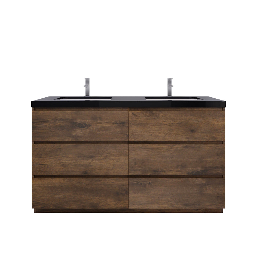 Stanley 60" Freestanding Bathroom Vanity with Reinforced Acrylic Integrated Sink Top