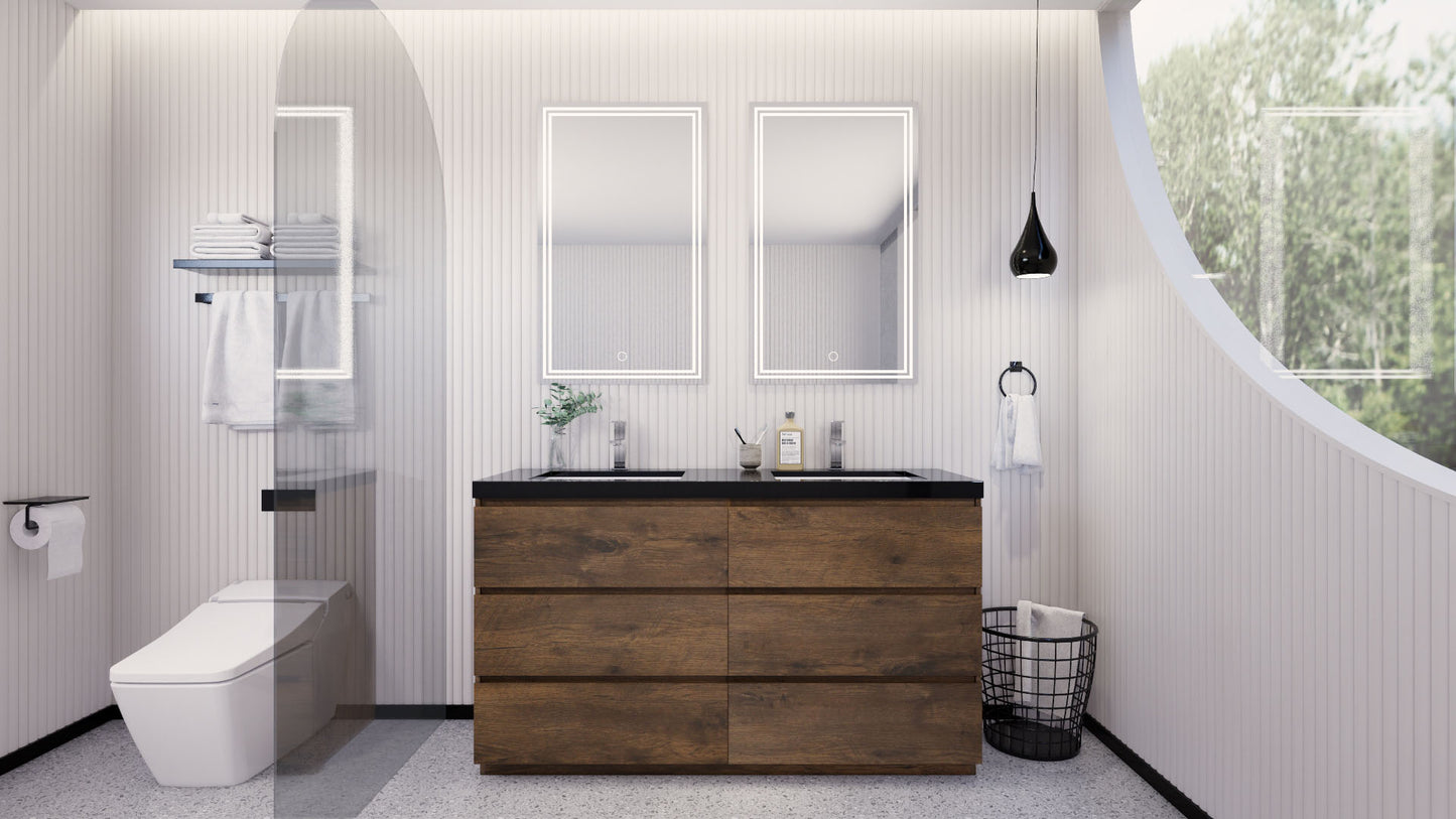 Stanley 60" Freestanding Bathroom Vanity with Reinforced Acrylic Integrated Sink Top