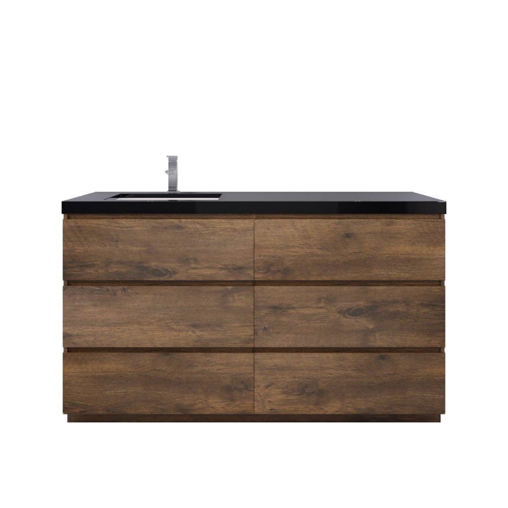 Stanley 60" Freestanding Bathroom Vanity with Reinforced Acrylic Integrated Sink Top