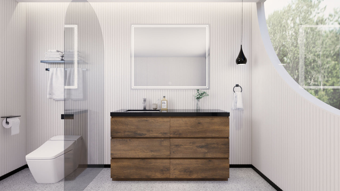 Stanley 60" Freestanding Bathroom Vanity with Reinforced Acrylic Integrated Sink Top