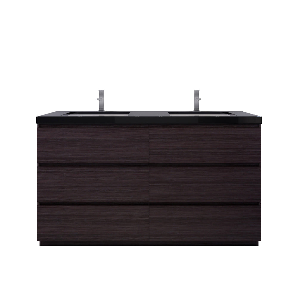 Stanley 60" Freestanding Bathroom Vanity with Reinforced Acrylic Integrated Sink Top