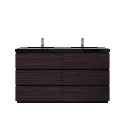 Stanley 60" Freestanding Bathroom Vanity with Reinforced Acrylic Integrated Sink Top