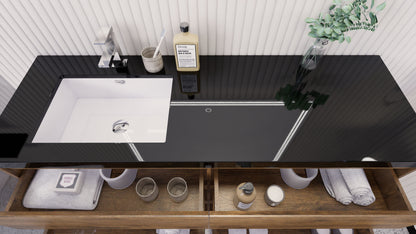 Stanley 60" Freestanding Bathroom Vanity with Reinforced Acrylic Integrated Sink Top