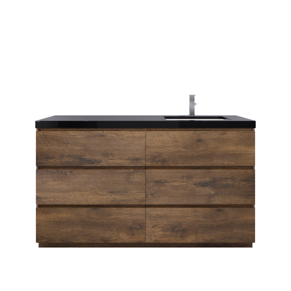 Stanley 60" Freestanding Bathroom Vanity with Reinforced Acrylic Integrated Sink Top