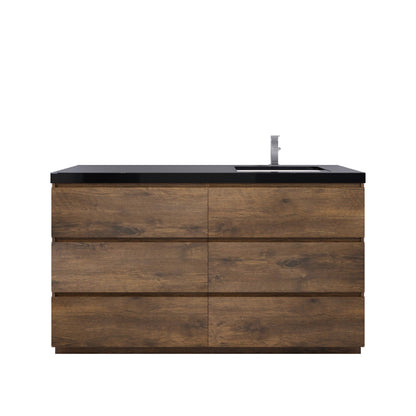 Stanley 60" Freestanding Bathroom Vanity with Reinforced Acrylic Integrated Sink Top