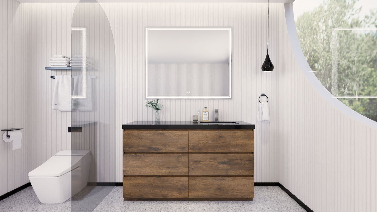 Stanley 60" Freestanding Bathroom Vanity with Reinforced Acrylic Integrated Sink Top