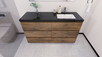Stanley 60" Freestanding Bathroom Vanity with Reinforced Acrylic Integrated Sink Top