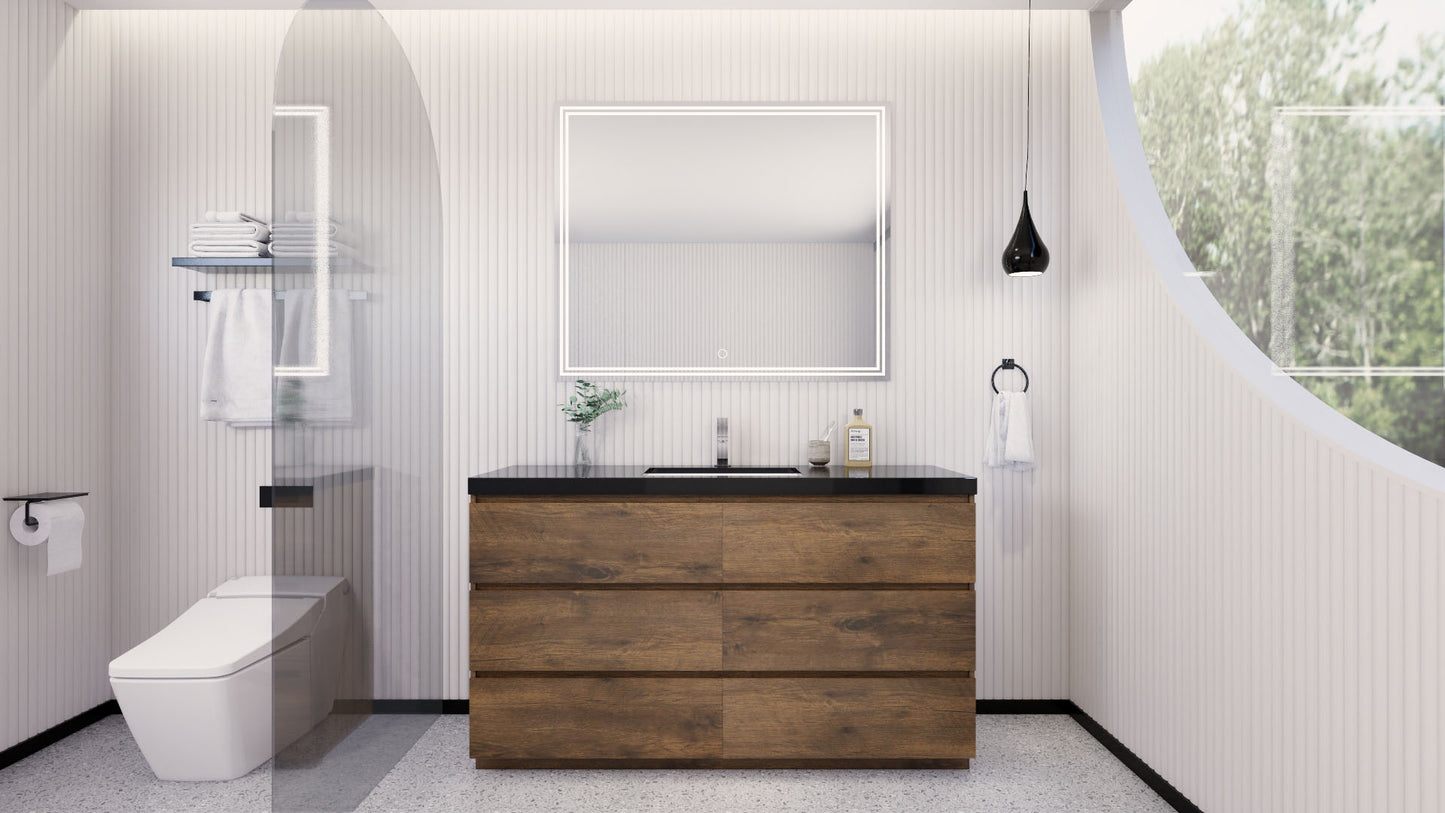 Stanley 60" Freestanding Bathroom Vanity with Reinforced Acrylic Integrated Sink Top