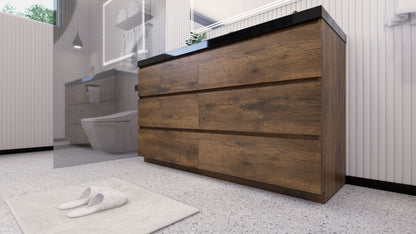 Stanley 60" Freestanding Bathroom Vanity with Reinforced Acrylic Integrated Sink Top