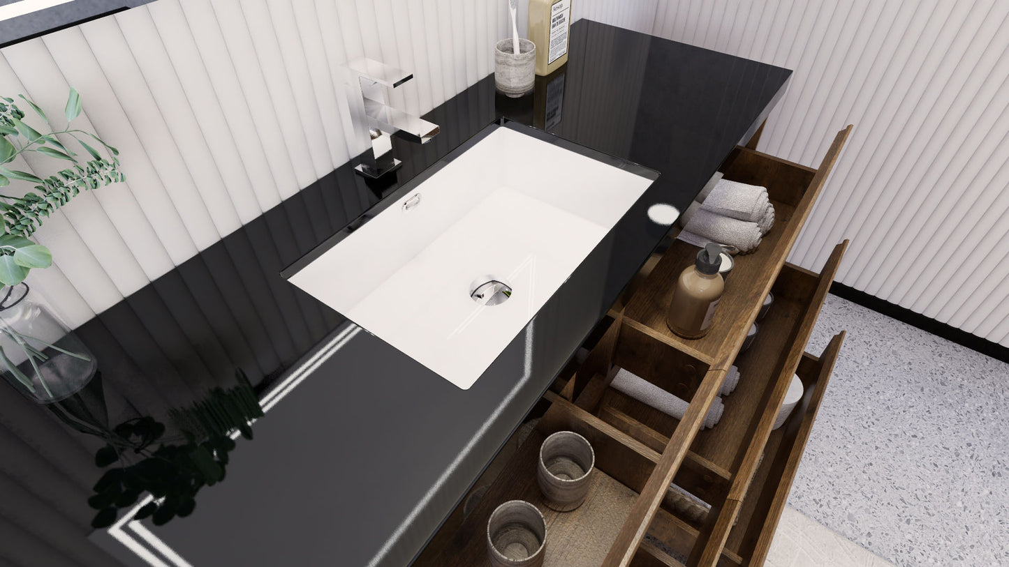 Stanley 60" Freestanding Bathroom Vanity with Reinforced Acrylic Integrated Sink Top