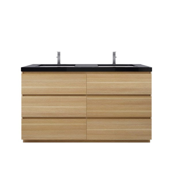 Stanley 60" Freestanding Bathroom Vanity with Reinforced Acrylic Integrated Sink Top