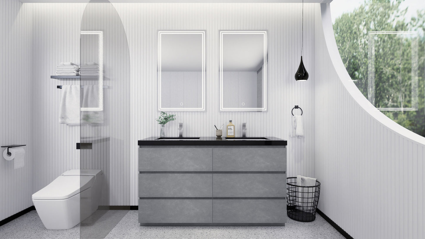 Stanley 60" Freestanding Bathroom Vanity with Reinforced Acrylic Integrated Sink Top