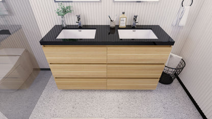 Stanley 60" Freestanding Bathroom Vanity with Reinforced Acrylic Integrated Sink Top