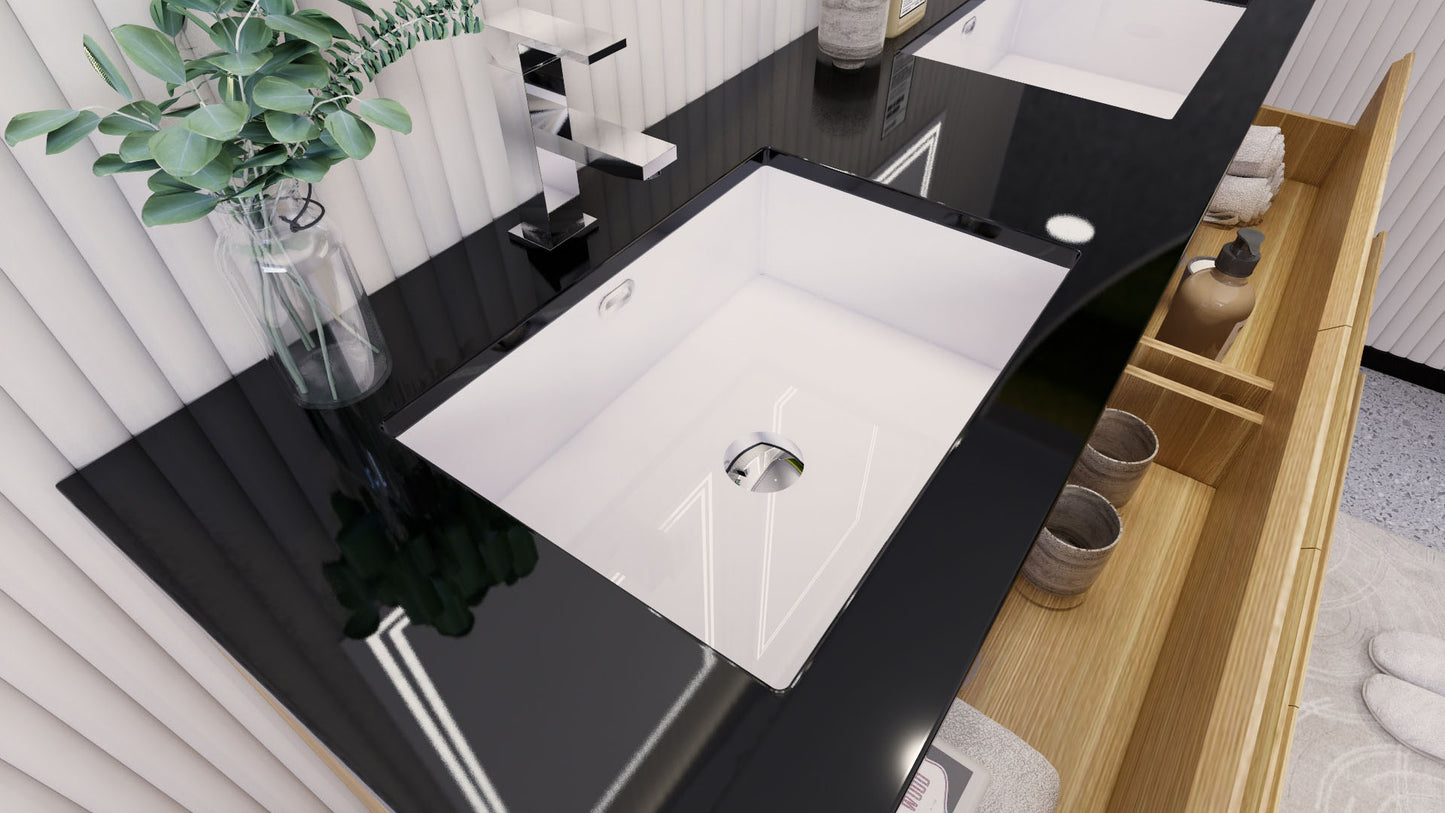 Stanley 60" Freestanding Bathroom Vanity with Reinforced Acrylic Integrated Sink Top