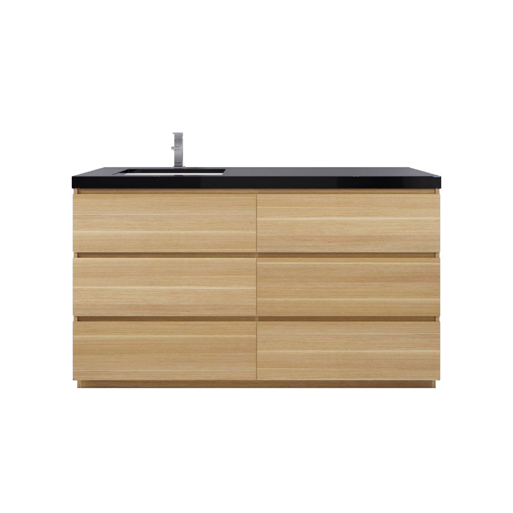 Stanley 60" Freestanding Bathroom Vanity with Reinforced Acrylic Integrated Sink Top