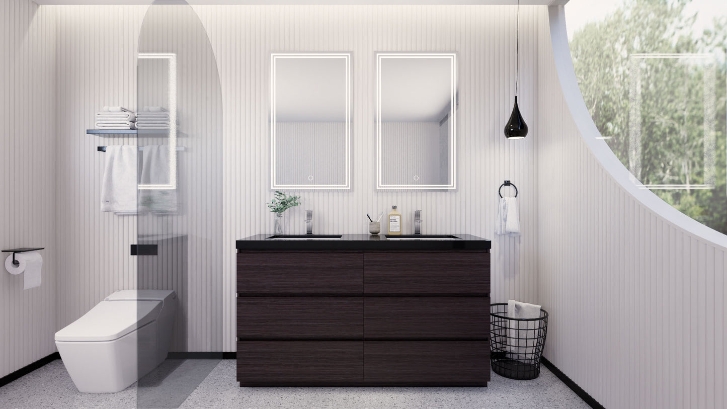 Stanley 60" Freestanding Bathroom Vanity with Reinforced Acrylic Integrated Sink Top