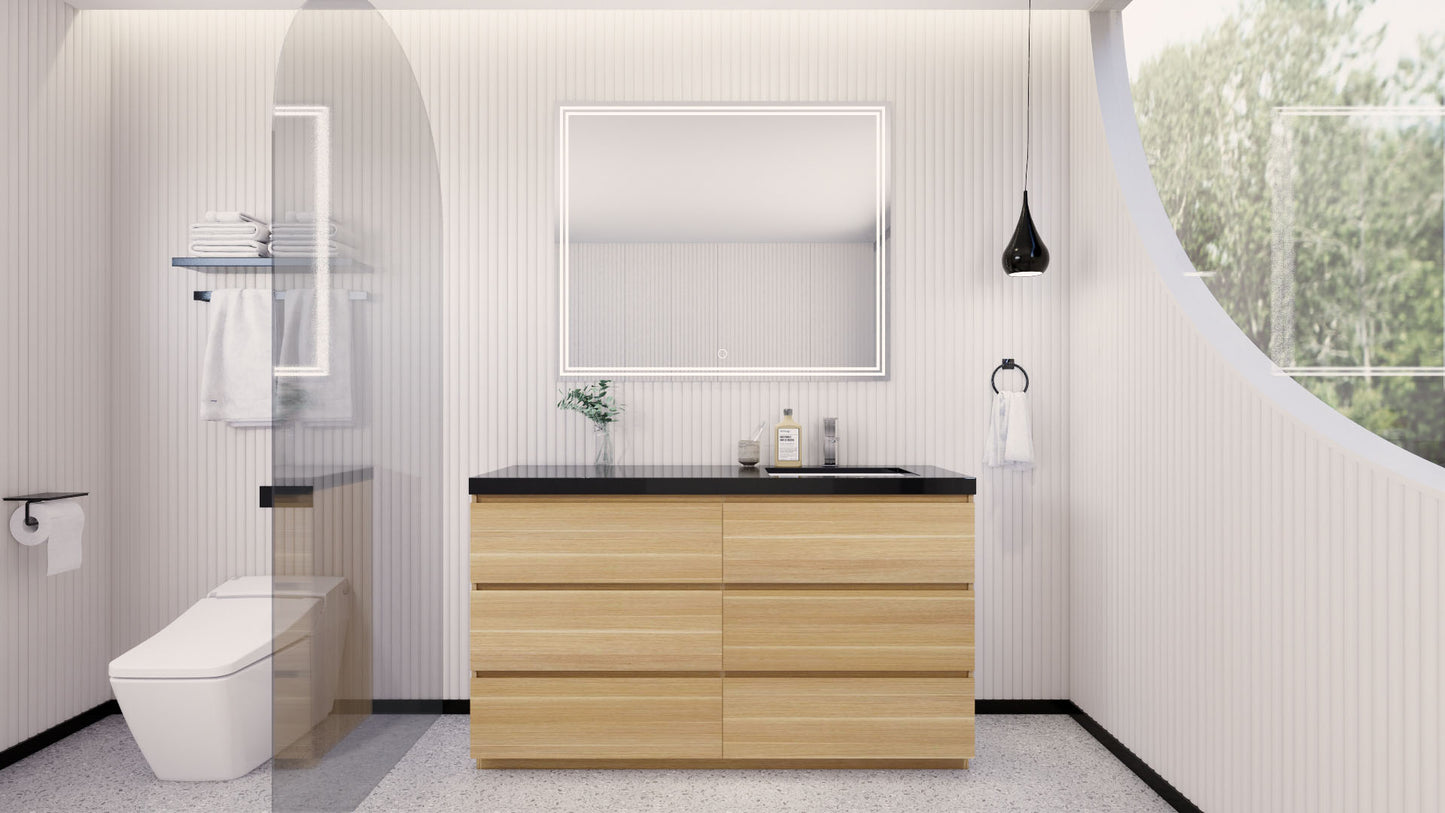 Stanley 60" Freestanding Bathroom Vanity with Reinforced Acrylic Integrated Sink Top