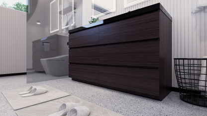 Stanley 60" Freestanding Bathroom Vanity with Reinforced Acrylic Integrated Sink Top