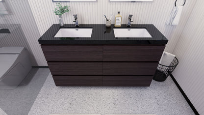 Stanley 60" Freestanding Bathroom Vanity with Reinforced Acrylic Integrated Sink Top