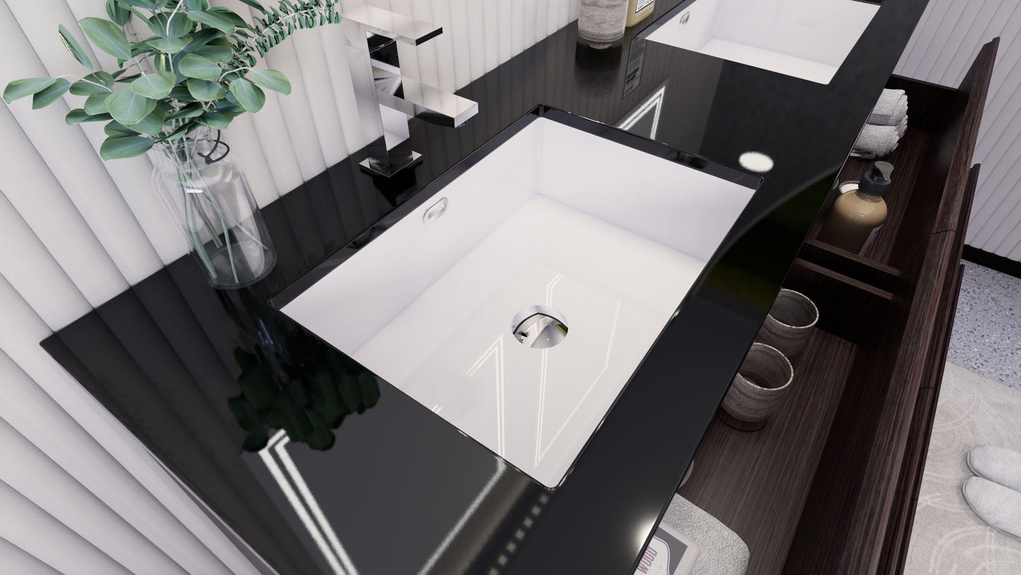 Stanley 60" Freestanding Bathroom Vanity with Reinforced Acrylic Integrated Sink Top