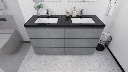Stanley 60" Freestanding Bathroom Vanity with Reinforced Acrylic Integrated Sink Top