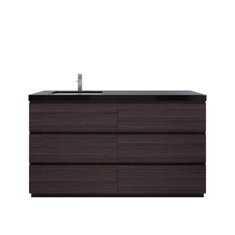 Stanley 60" Freestanding Bathroom Vanity with Reinforced Acrylic Integrated Sink Top