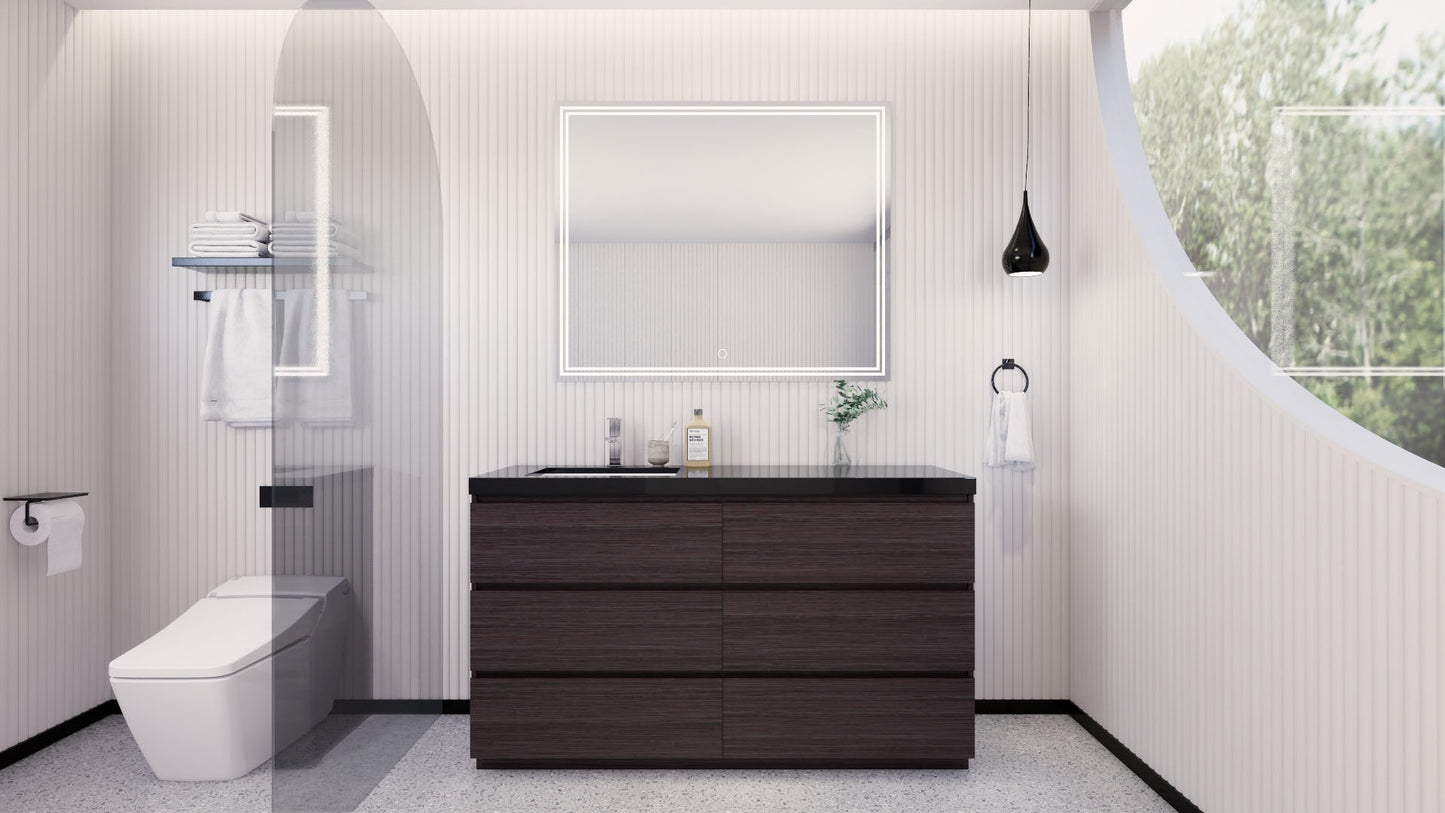 Stanley 60" Freestanding Bathroom Vanity with Reinforced Acrylic Integrated Sink Top
