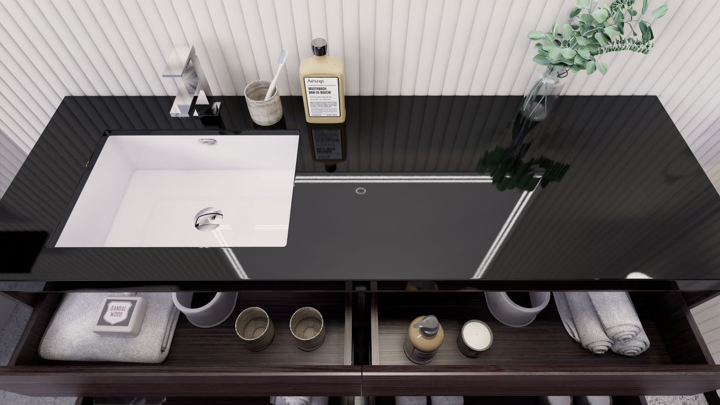 Stanley 60" Freestanding Bathroom Vanity with Reinforced Acrylic Integrated Sink Top