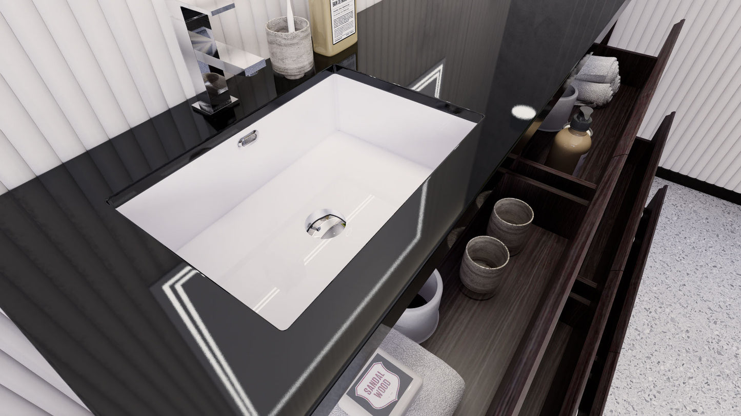 Stanley 60" Freestanding Bathroom Vanity with Reinforced Acrylic Integrated Sink Top
