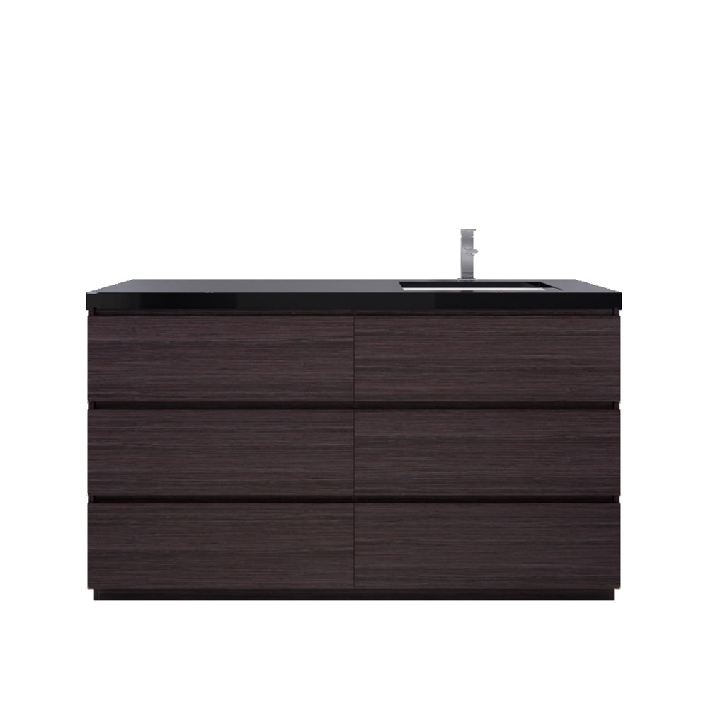Stanley 60" Freestanding Bathroom Vanity with Reinforced Acrylic Integrated Sink Top