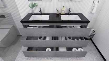 Stanley 60" Freestanding Bathroom Vanity with Reinforced Acrylic Integrated Sink Top