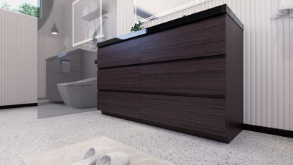 Stanley 60" Freestanding Bathroom Vanity with Reinforced Acrylic Integrated Sink Top