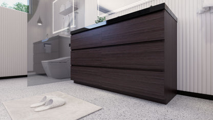 Stanley 60" Freestanding Bathroom Vanity with Reinforced Acrylic Integrated Sink Top