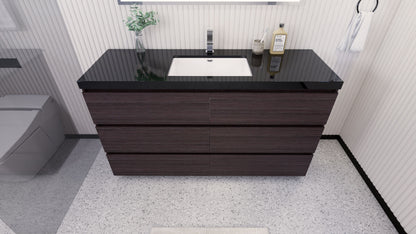 Stanley 60" Freestanding Bathroom Vanity with Reinforced Acrylic Integrated Sink Top