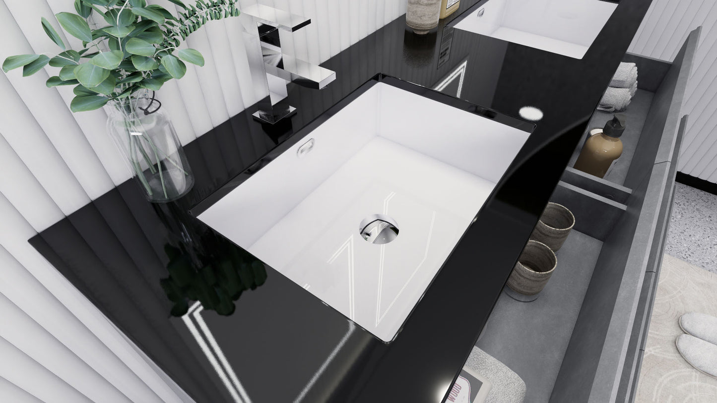Stanley 60" Freestanding Bathroom Vanity with Reinforced Acrylic Integrated Sink Top