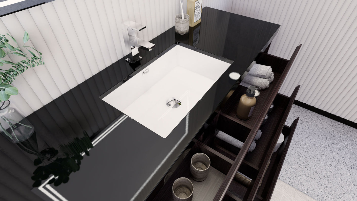 Stanley 60" Freestanding Bathroom Vanity with Reinforced Acrylic Integrated Sink Top