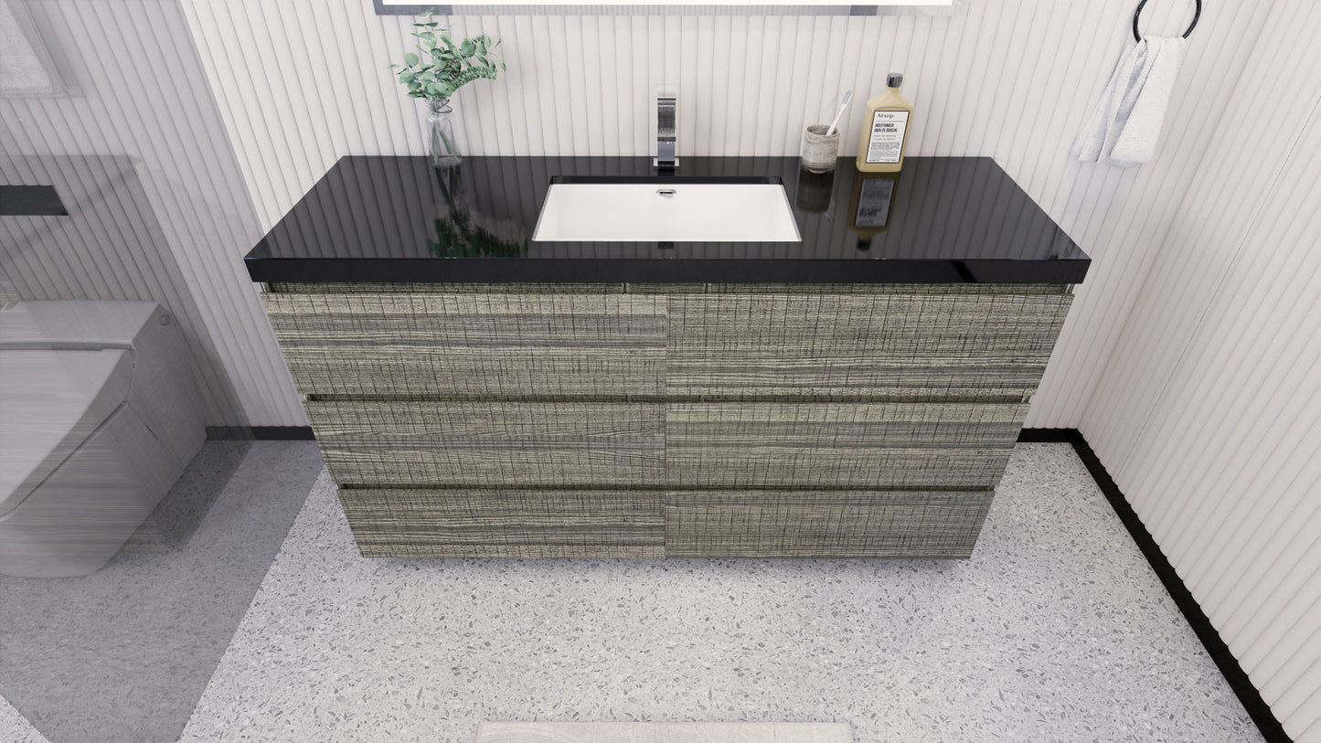 Stanley 60" Freestanding Bathroom Vanity with Reinforced Acrylic Integrated Sink Top