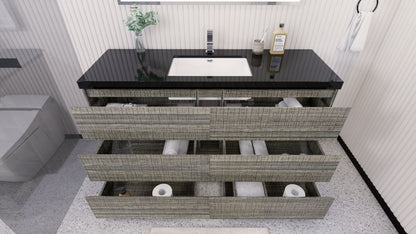 Stanley 60" Freestanding Bathroom Vanity with Reinforced Acrylic Integrated Sink Top