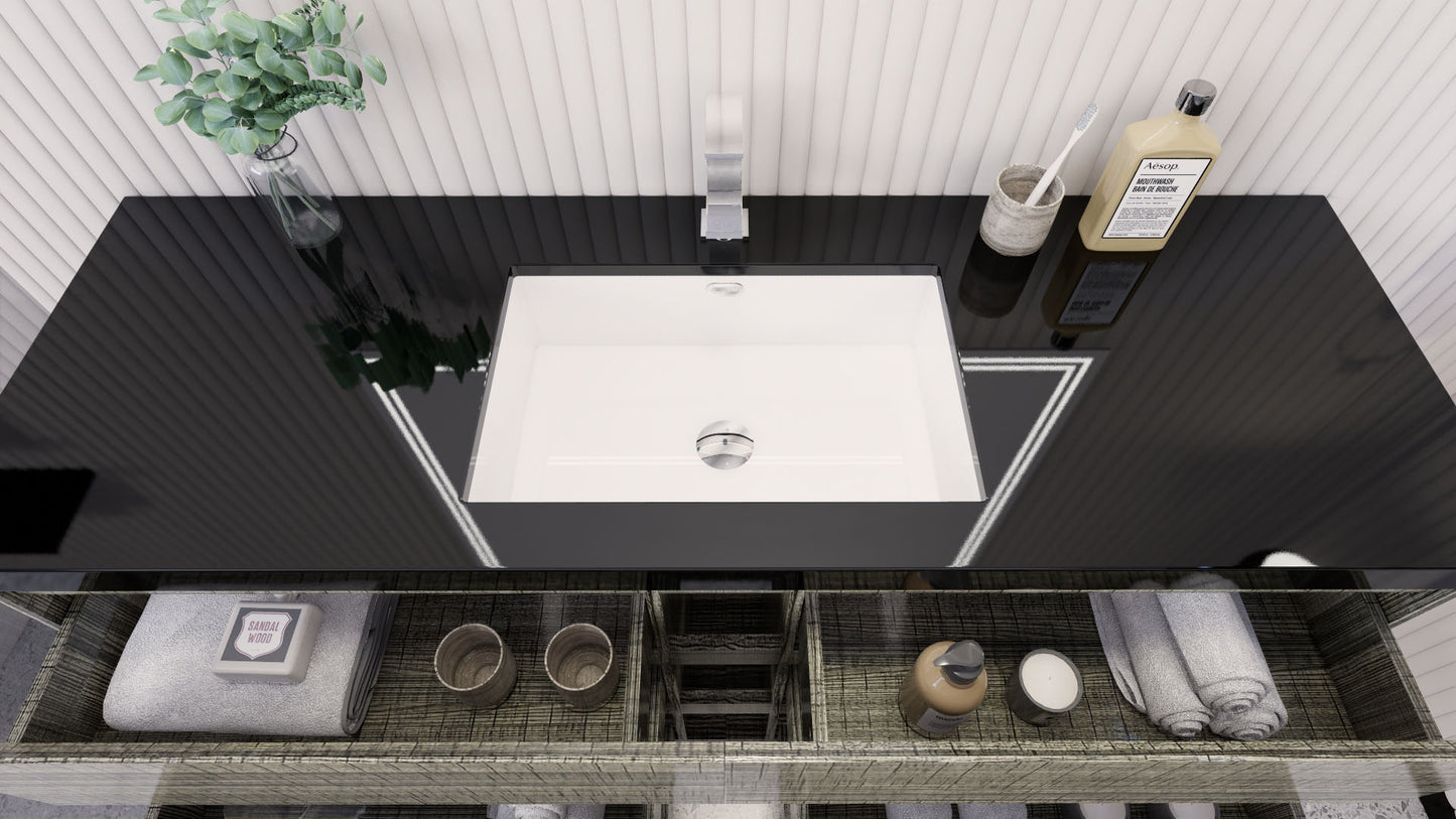 Stanley 60" Freestanding Bathroom Vanity with Reinforced Acrylic Integrated Sink Top