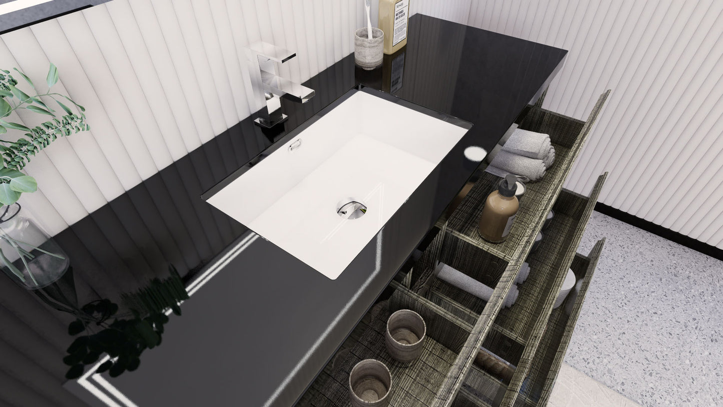 Stanley 60" Freestanding Bathroom Vanity with Reinforced Acrylic Integrated Sink Top