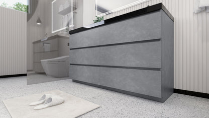 Stanley 60" Freestanding Bathroom Vanity with Reinforced Acrylic Integrated Sink Top