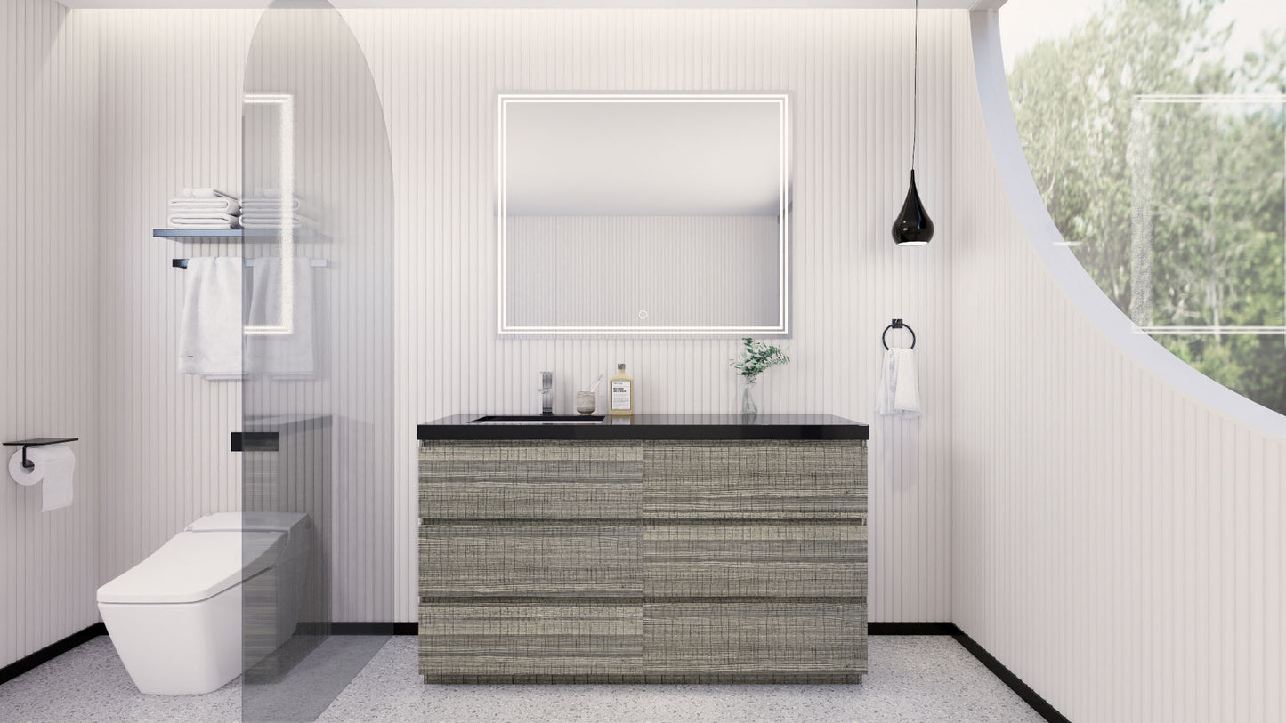 Stanley 60" Freestanding Bathroom Vanity with Reinforced Acrylic Integrated Sink Top
