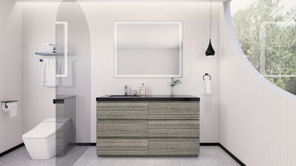 Stanley 60" Freestanding Bathroom Vanity with Reinforced Acrylic Integrated Sink Top