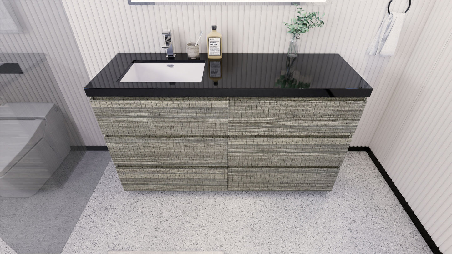 Stanley 60" Freestanding Bathroom Vanity with Reinforced Acrylic Integrated Sink Top