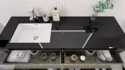 Stanley 60" Freestanding Bathroom Vanity with Reinforced Acrylic Integrated Sink Top