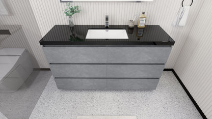 Stanley 60" Freestanding Bathroom Vanity with Reinforced Acrylic Integrated Sink Top