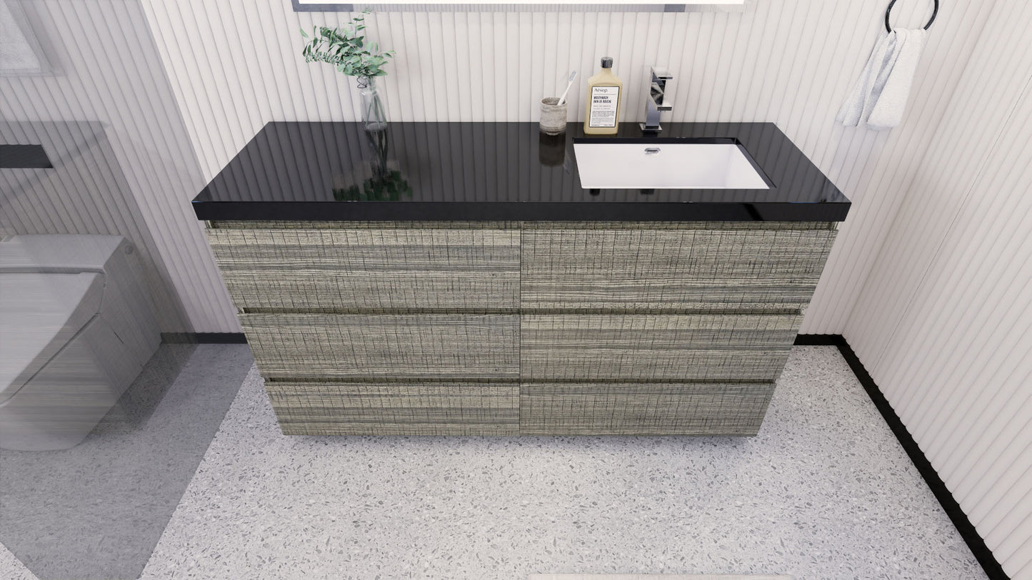 Stanley 60" Freestanding Bathroom Vanity with Reinforced Acrylic Integrated Sink Top
